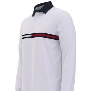 TOMMY HILFIGER Men's Big and Tall Tanner Long Sleeve Custom-Fit Polo Shirt
